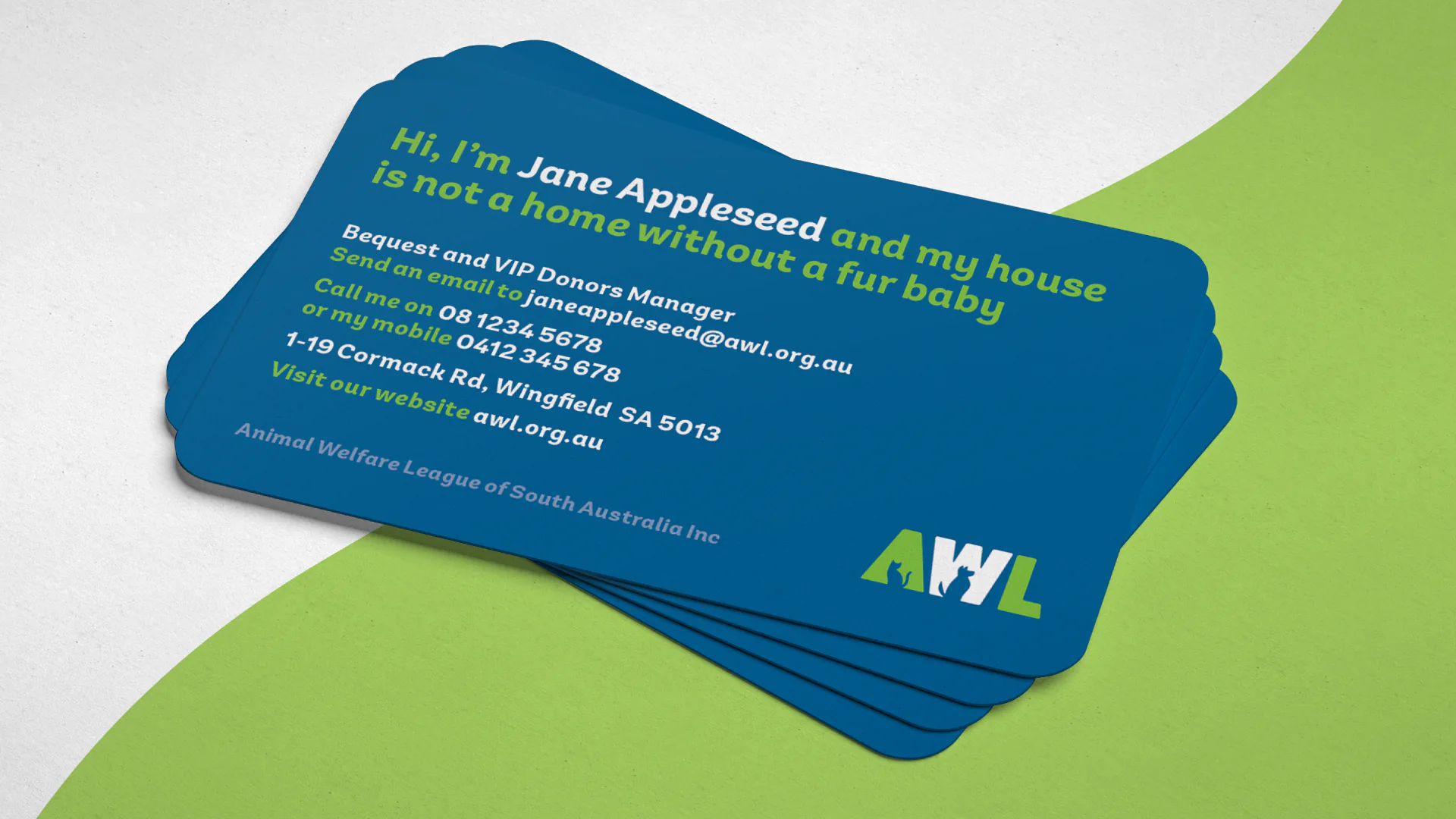 Animal Welfare League business card