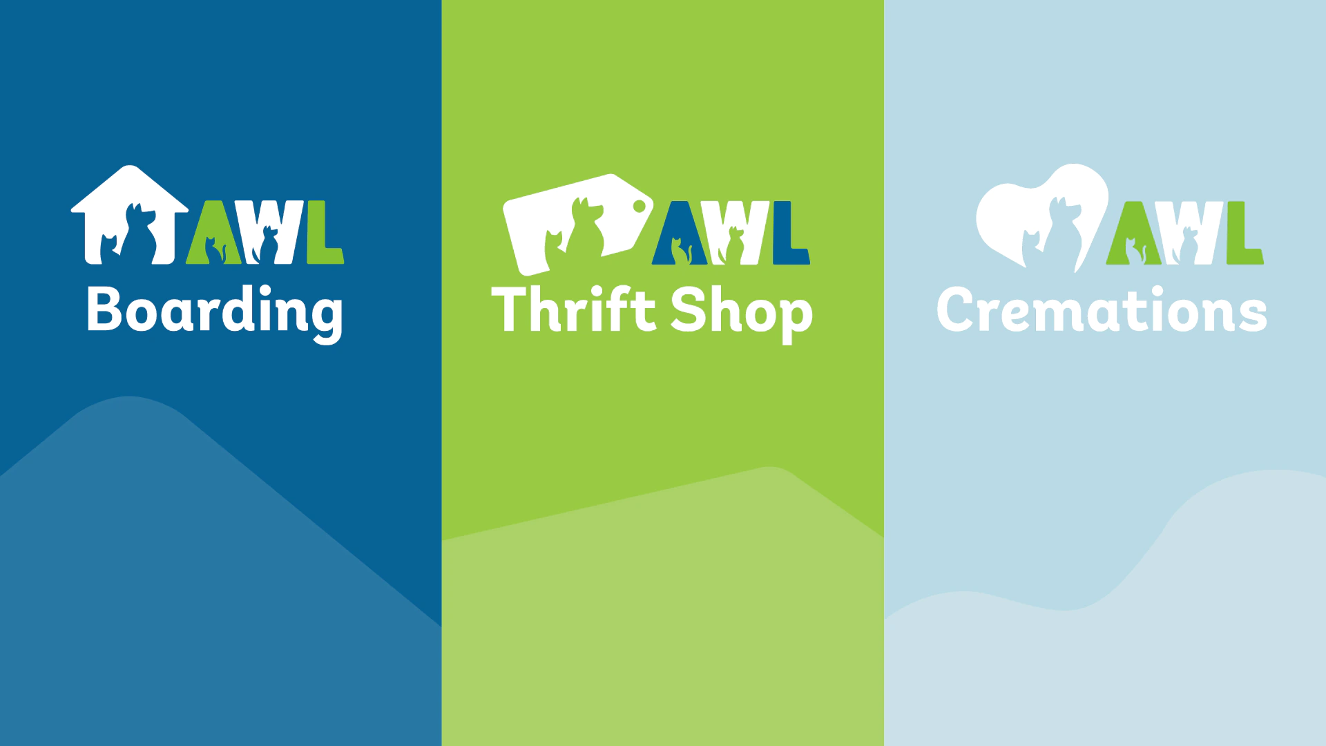 Animal Welfare League sub brands - borading, thrift shop and cremations