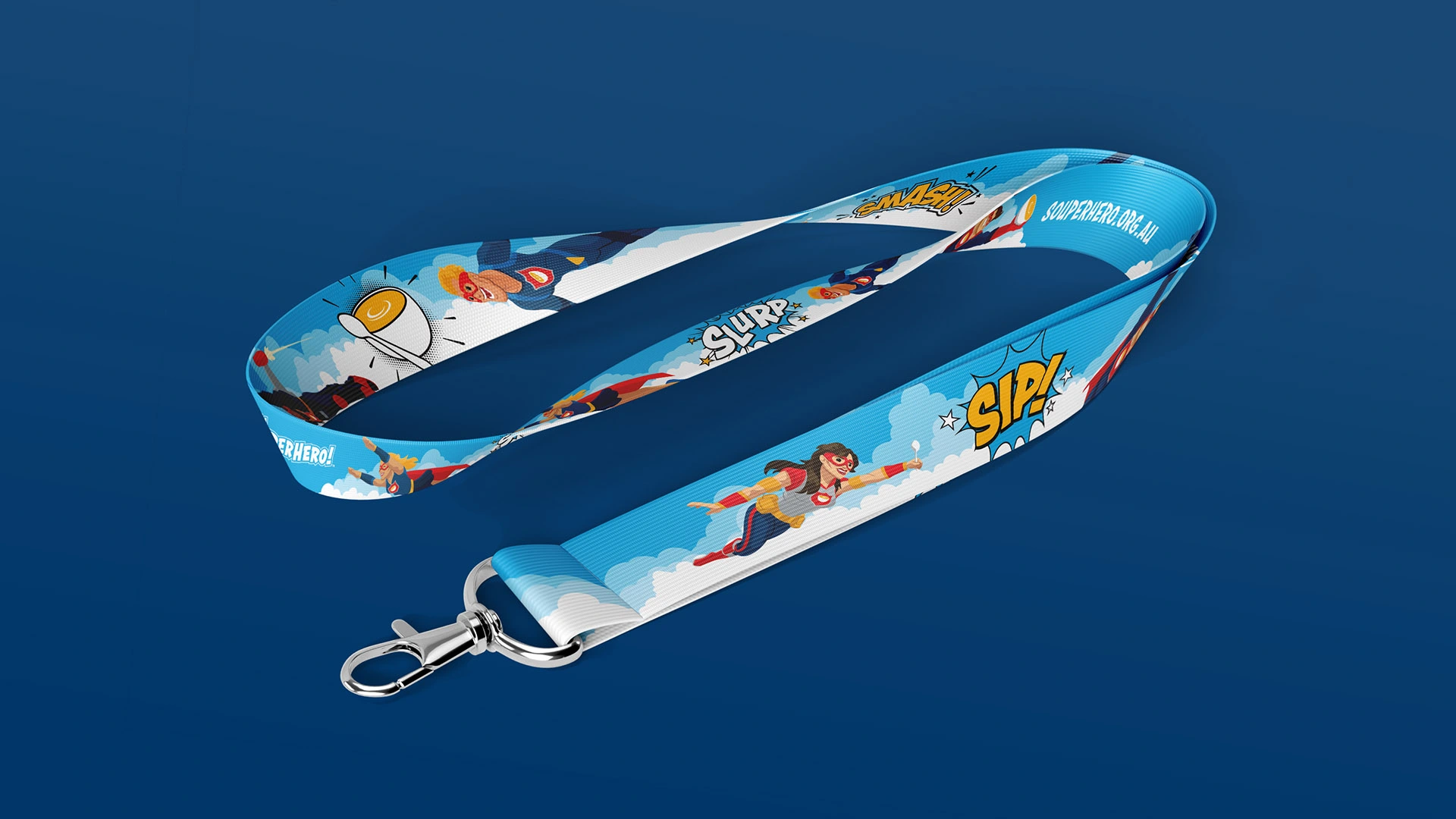 Be a Souperhero landyard design