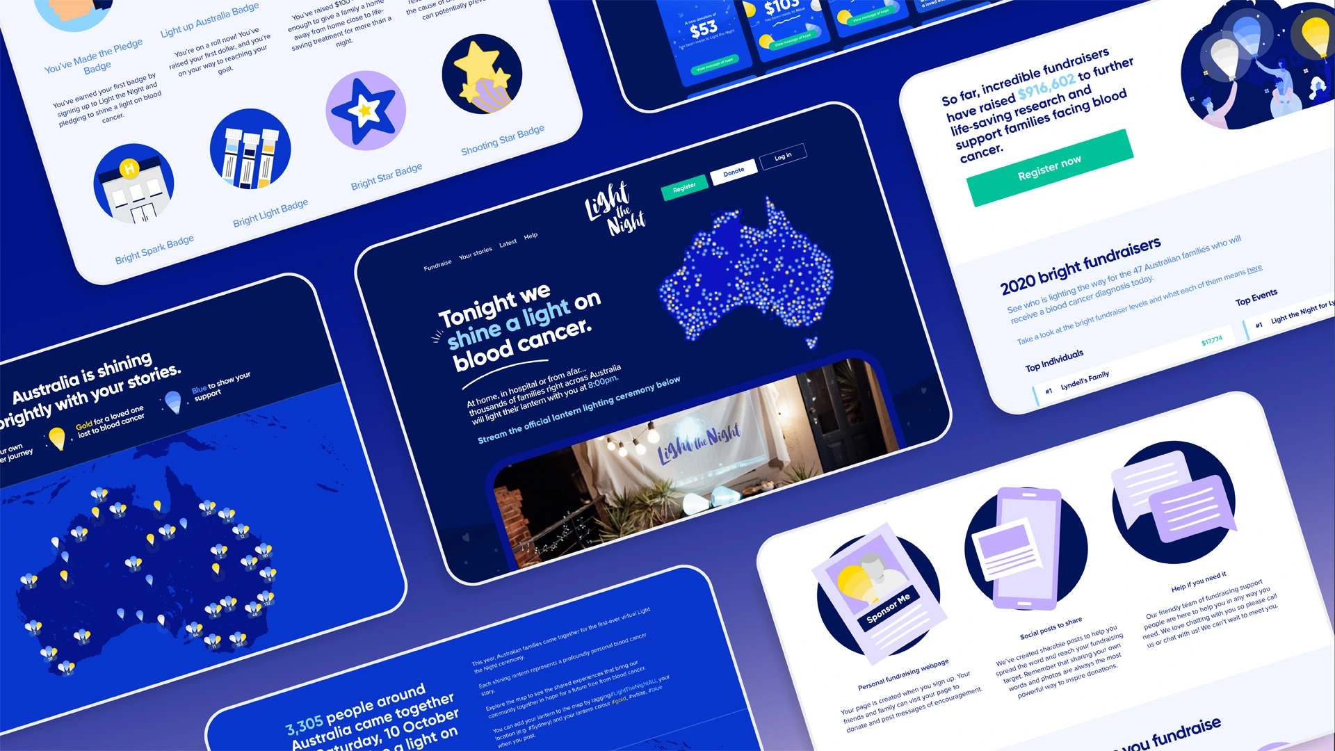 Light the Night website ceremony screens