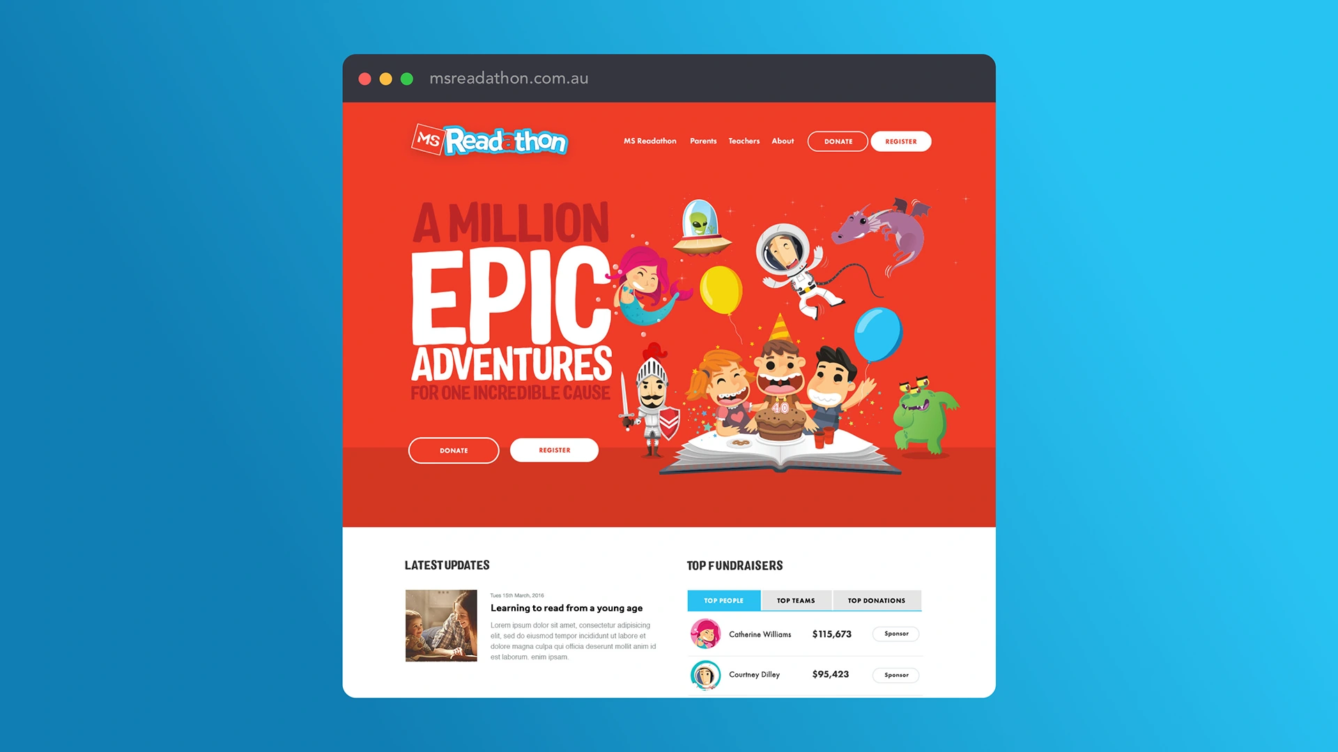 MS Readathon website design