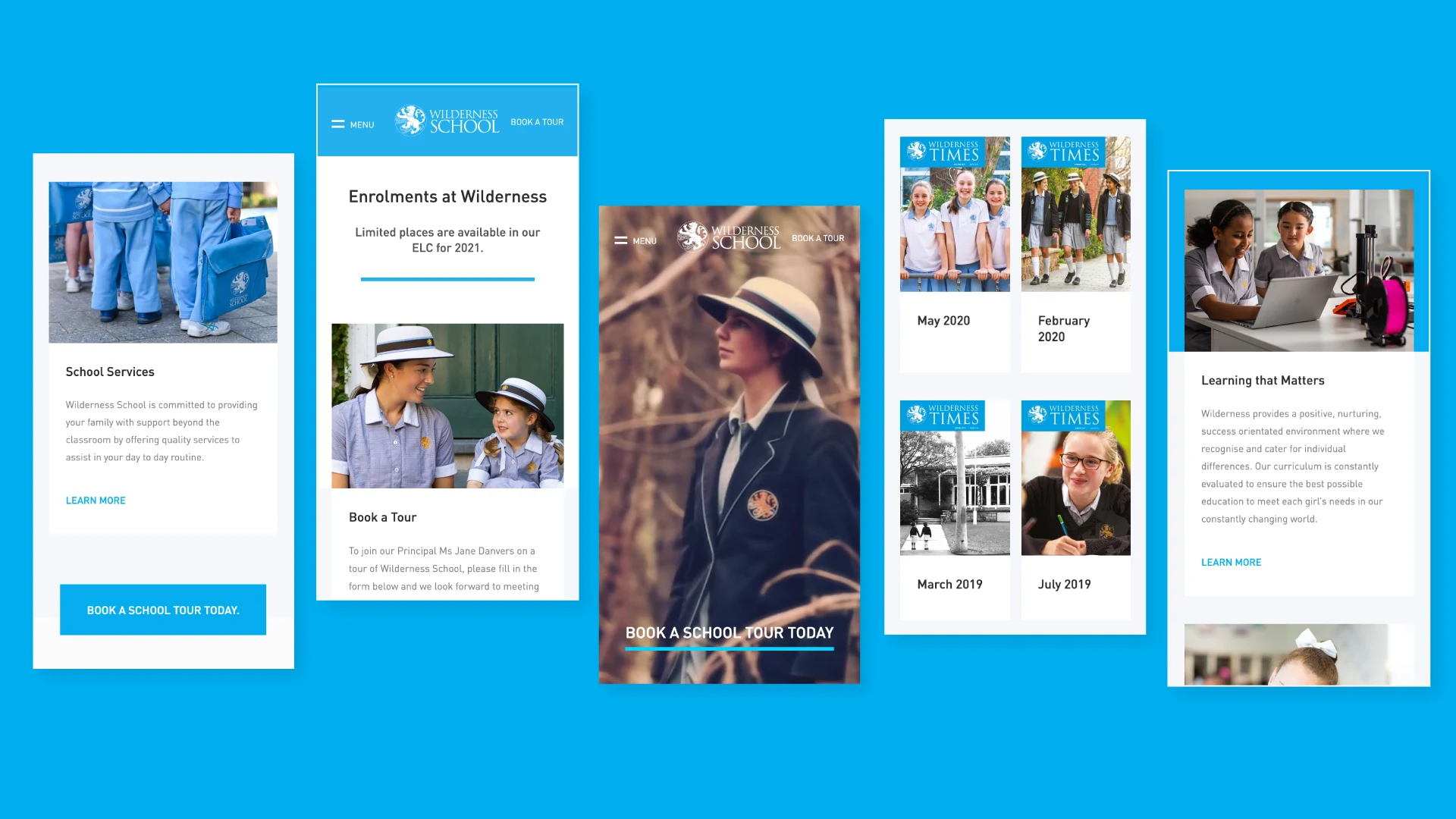 Wilderness School mobile interface