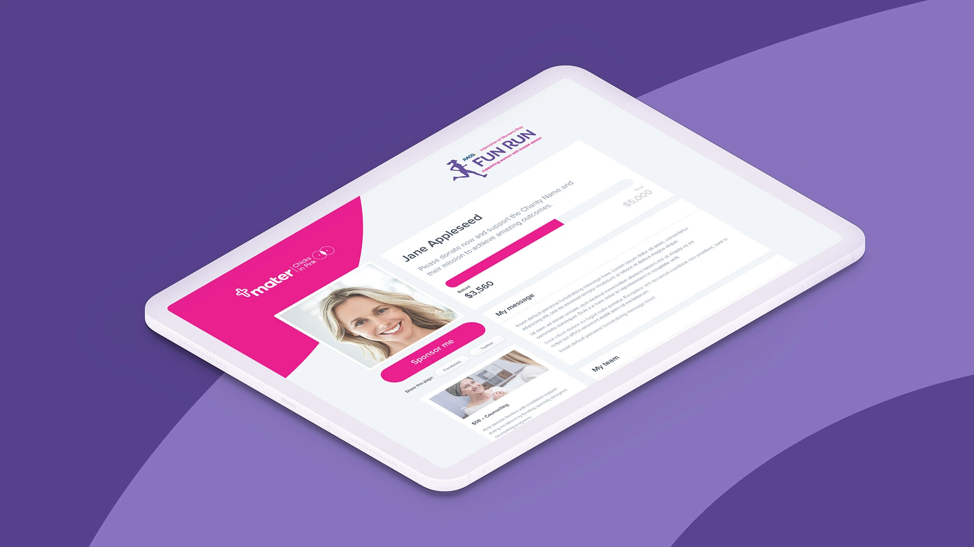 Women's Day Fun Run profile page