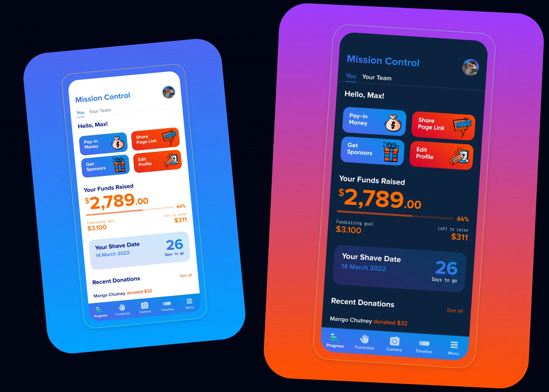 World's Greatest Shave app interface design