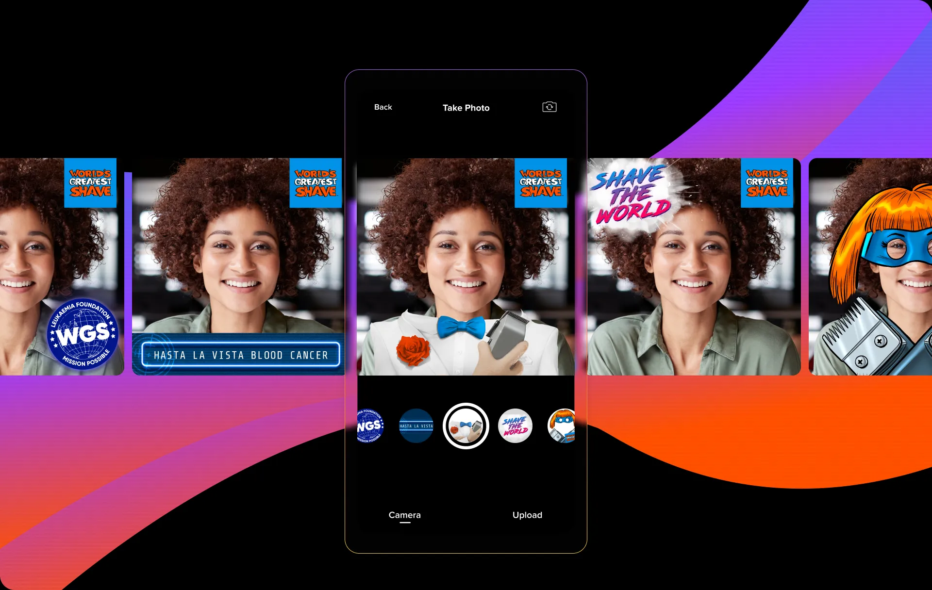 World's Greatest Shave app camera filters design