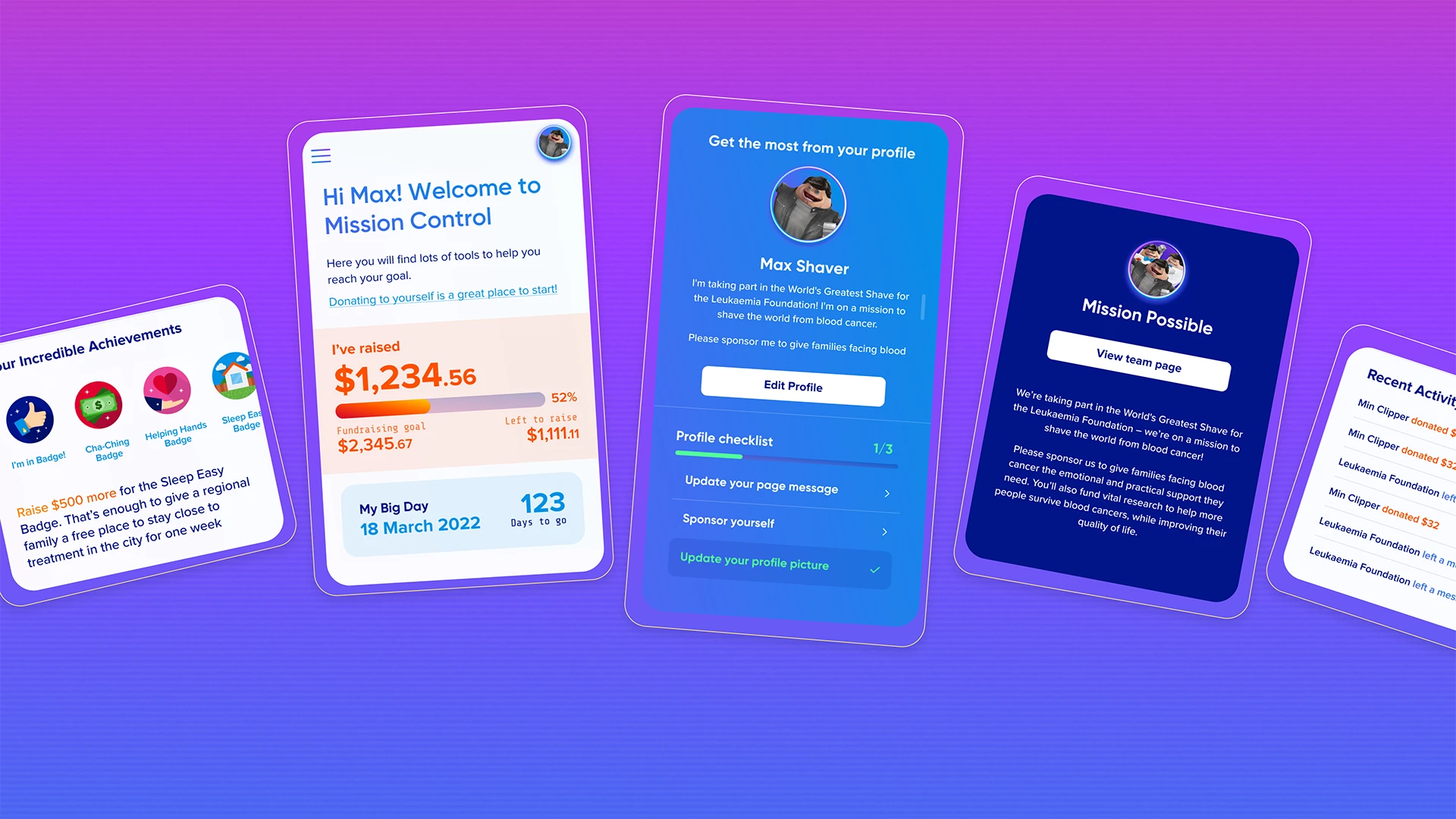 World's Greatest Shave dashboard design