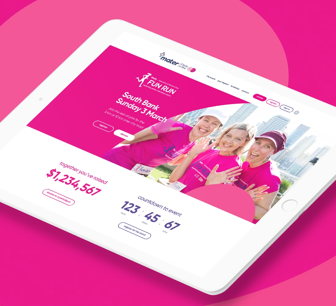 Women's Day Fun Run | Web development, fundraising, interface design