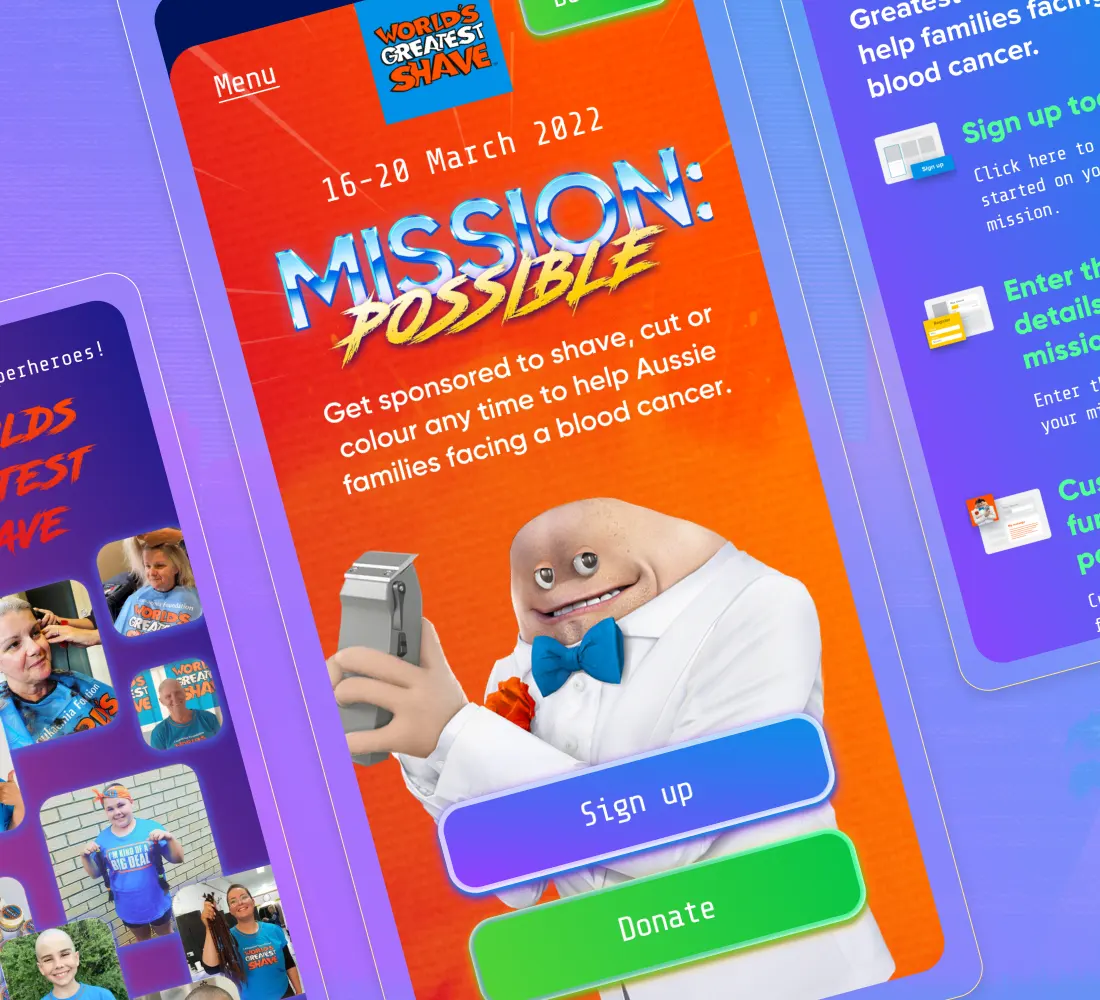 World's Greatest Shave | Web development, app development, interface design, fundraising